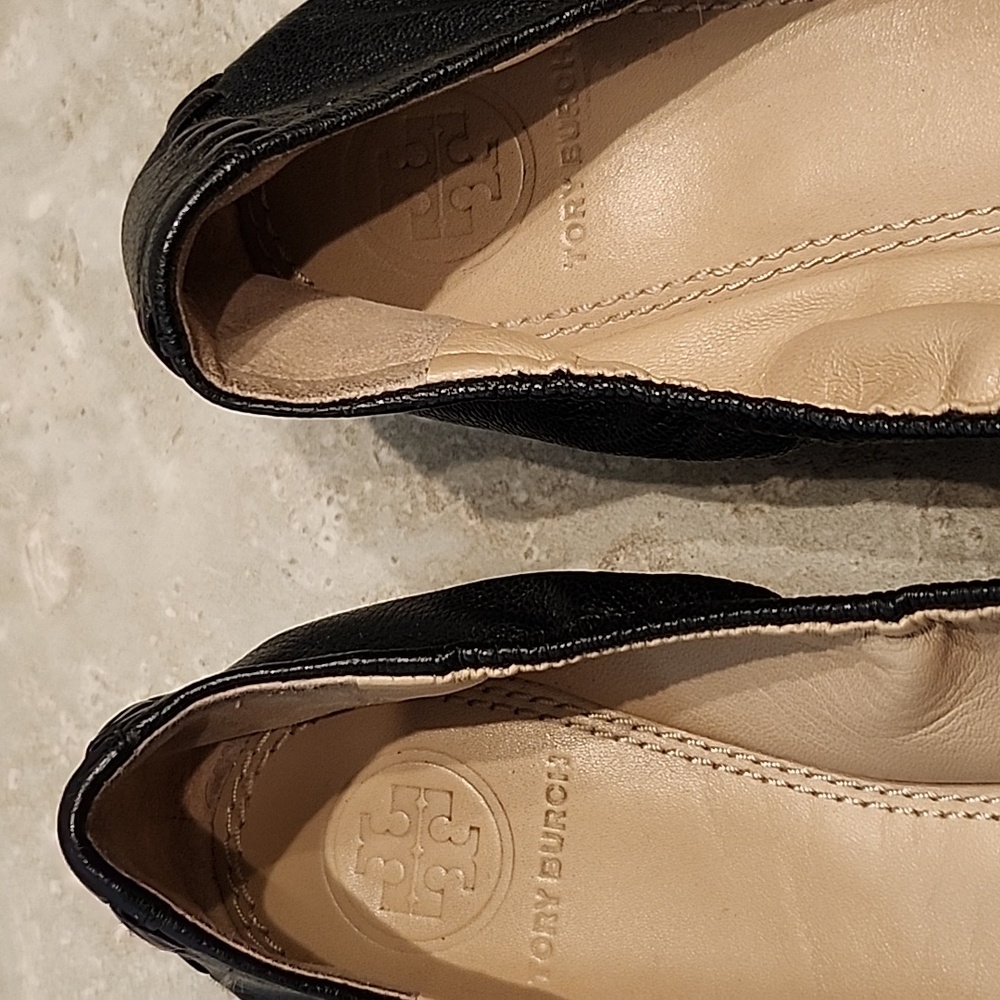 Tory Burch Allie Ballet Flats - Black Leather - Picture 3 of 7